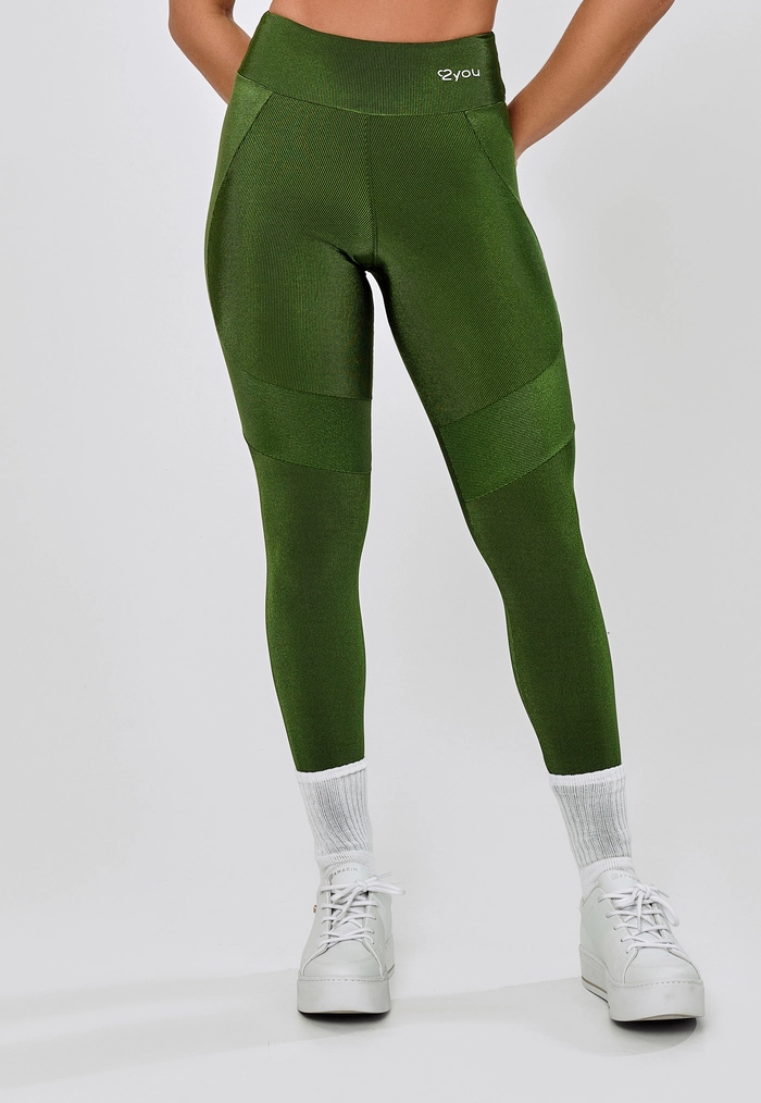 LEGGING RECORTE FRENTE POLIAMIDA - VERDE ELITE