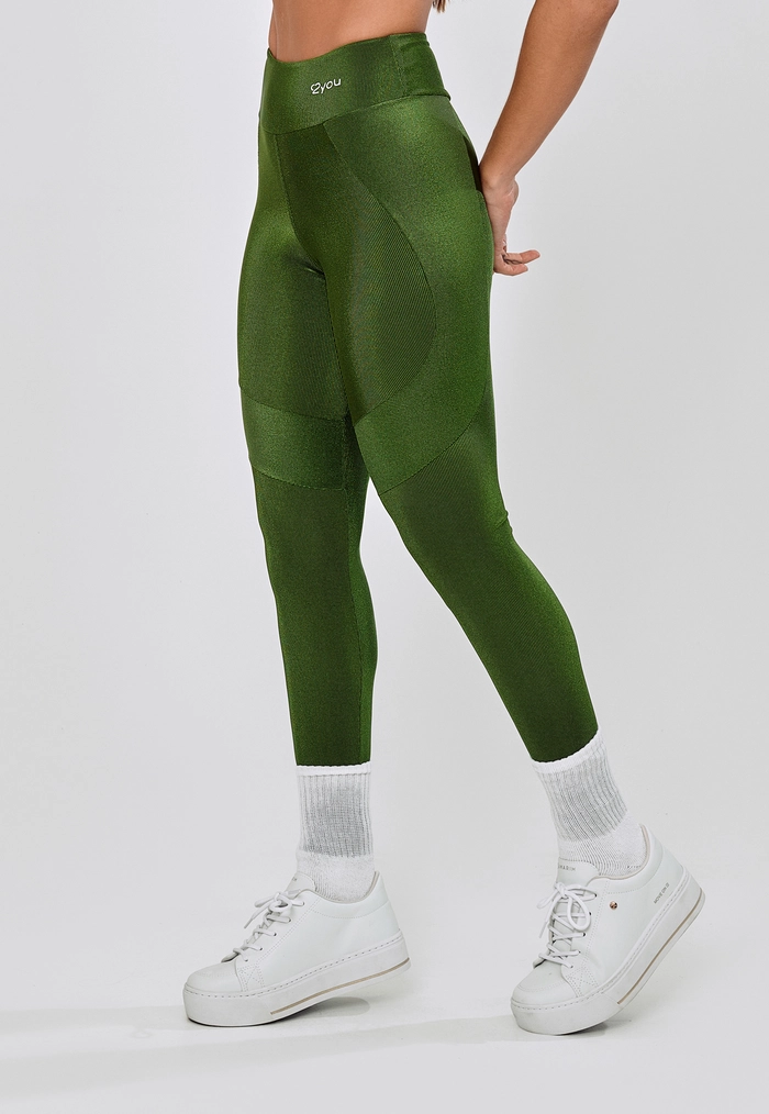 LEGGING RECORTE FRENTE POLIAMIDA - VERDE ELITE