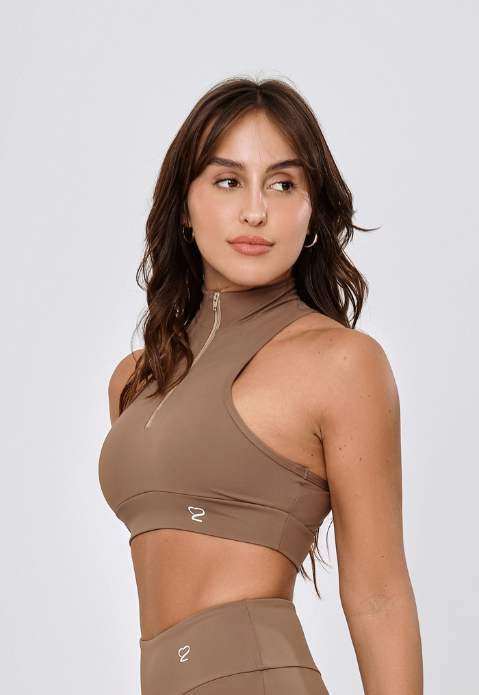 TOP FEMININO ELEGANCE GOLA ALTA E ZÍPER - NUTS TOP FEMININO ELEGANCE GOLA ALTA E ZÍPER - NUTS