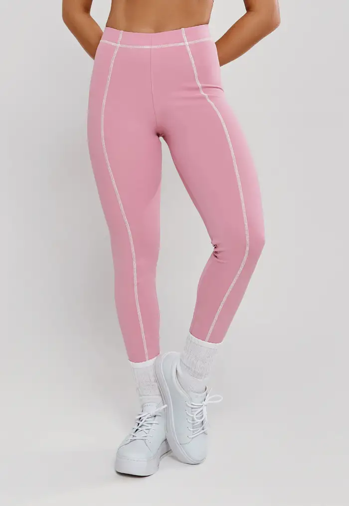 LEGGING COM PESPONTO ROSA QUARTZO - POLIAMIDA FIO DUPLO