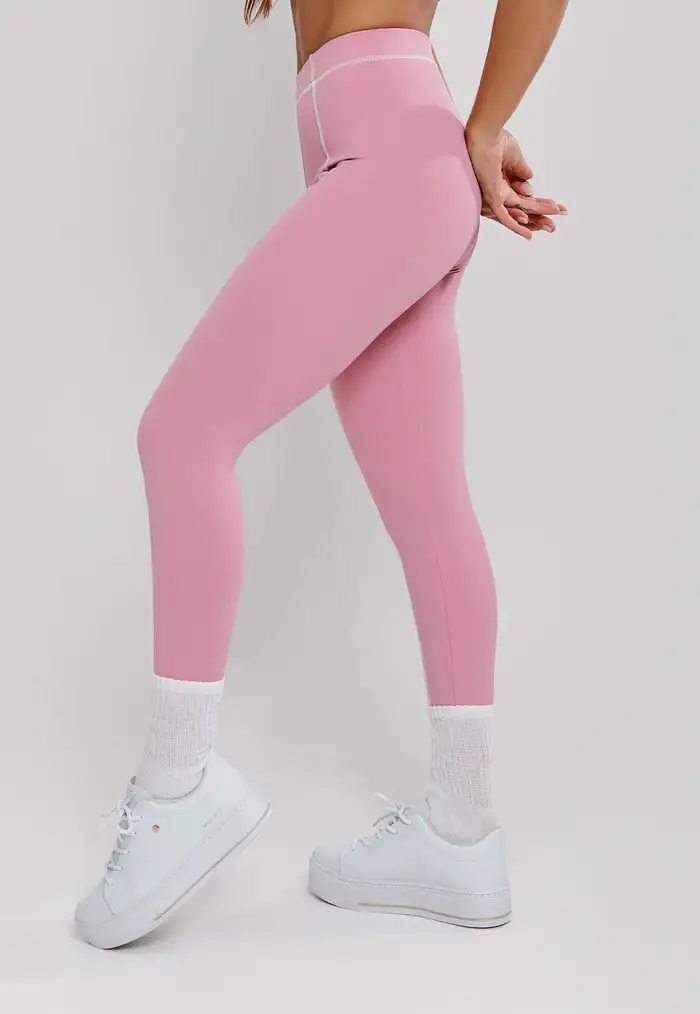 LEGGING COM PESPONTO ROSA QUARTZO - POLIAMIDA FIO DUPLO