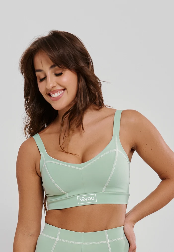 TOP FITNESS FEMININO COM PESPONTO E SILK POLIAMIDA - VERDE ALOE TOP FITNESS FEMININO COM PESPONTO E SILK POLIAMIDA - VERDE ALOE