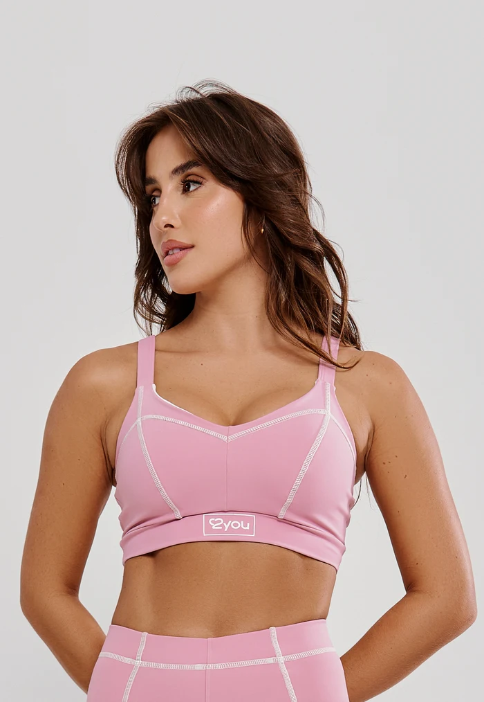 TOP FITNESS FEMININO COM PESPONTO E SILK POLIAMIDA - ROSA QUARTZO TOP FITNESS FEMININO COM PESPONTO E SILK POLIAMIDA - ROSA QUARTZO