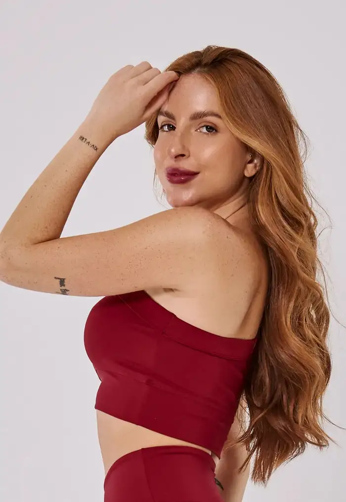 TOP OMBRO ÚNICO VALENTINO - POLIAMIDA