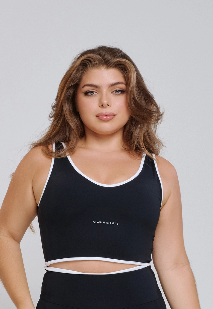 CROPPED COM VIÉS PONTO DE LUZ POLIAMIDA PRETO CROPPED COM VIÉS PONTO DE LUZ POLIAMIDA PRETO