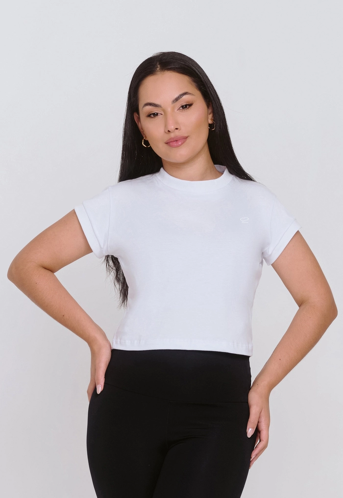 BLUSA CROPPED FEMININO SWEET 100% ALGODÃO BRANCO BLUSA CROPPED FEMININO SWEET 100% ALGODÃO BRANCO