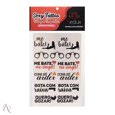 Tatuagem Temporária Me Bate Cartela com 13 Tatuagens