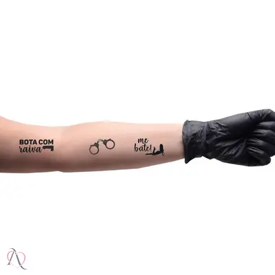 Tatuagem Temporária Me Bate Cartela com 13 Tatuagens