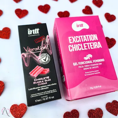 Kit Esguichada - 1 Excitante Vibration Chiclete 17ml e 1 Excitante Interno Excitation Chicleteira 17g