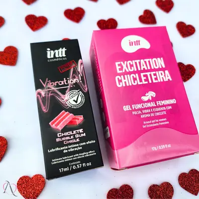 Kit Esguichada - 1 Excitante Vibration Chiclete 17ml e 1 Excitante Interno Excitation Chicleteira 17g