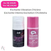 Kit Esguichada - 1 Excitante Vibration Chiclete 17ml e 1 Excitante Interno Excitation Chicleteira 17g - imagem 1