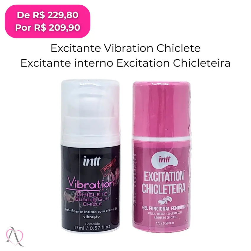 Kit Esguichada - 1 Excitante Vibration Chiclete 17ml e 1 Excitante Interno Excitation Chicleteira 17g