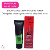 Kit Maçã do Amor - 1 Óleo para Massagem aroma Maçã do Amor 130ml e 1 Lubrificante Beijável sabor Maçã do Amor 50ml - imagem 3