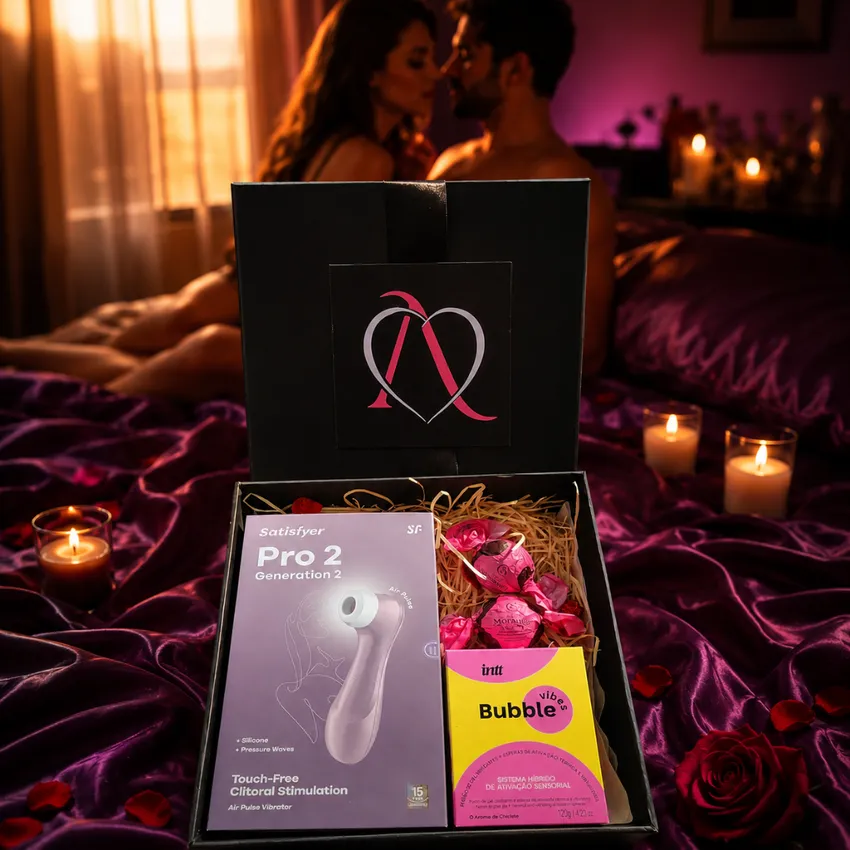 Kit Satisfação - 1 Sugador de Clitóris Satisfyer e 1 Excitante e Lubrificante Bubble Vibes sabor Chiclete 120g