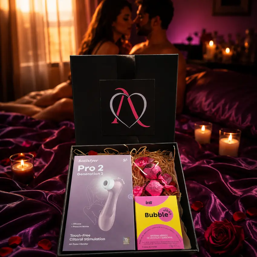 Kit Satisfação - 1 Sugador de Clitóris Satisfyer e 1 Excitante e Lubrificante Bubble Vibes sabor Chiclete 120g