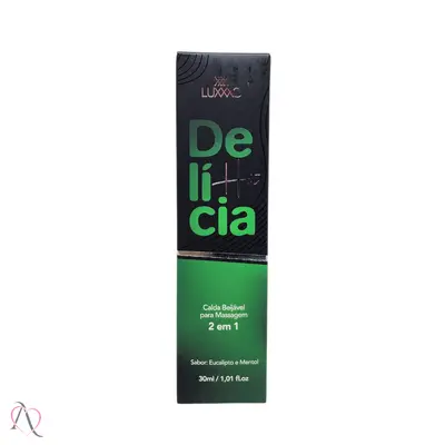 Gel Beijável Para Sexo Oral Delicia Hot 2 em 1 Sabor Eucalipto e Mentol 30g - LUXXXO