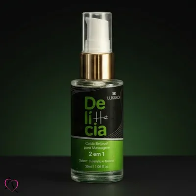 Gel Beijável Para Sexo Oral Delicia Hot 2 em 1 Sabor Eucalipto e Mentol 30g - LUXXXO