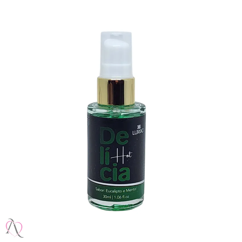 Gel Beijável Para Sexo Oral Delicia Hot 2 em 1 Sabor Eucalipto e Mentol 30g - LUXXXO