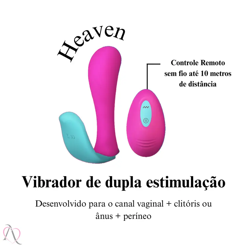 Kit Somos Dois - 1 Caixa Presenteável, 1 Vibrador Heaven com Controle e 1 Gel Estimulante e Retardante Somos2 20g