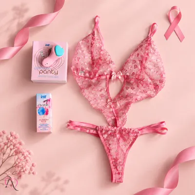 Kit Amor Intenso Com Caixa Presenteável - 1 Conjunto de Lingerie Tamanho M, 1 Lubrificante Suculenta e 1 Vibrador Bullet