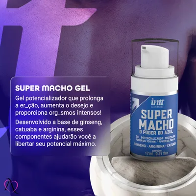 Estimulante Masculino Super Macho Gel Efeito Vasodilatador 17ml - Intt