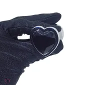 Plug Anal Pequeno Preto em Formato de Coração 7x2,8cm - imagem 4