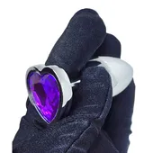 Plug Anal Pequeno Roxo em Formato de Coração 7x2,8cm - imagem 3