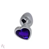 Plug Anal Pequeno Roxo em Formato de Coração 7x2,8cm - imagem 4