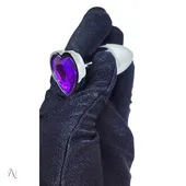 Plug Anal Pequeno Roxo em Formato de Coração 7x2,8cm - imagem 6