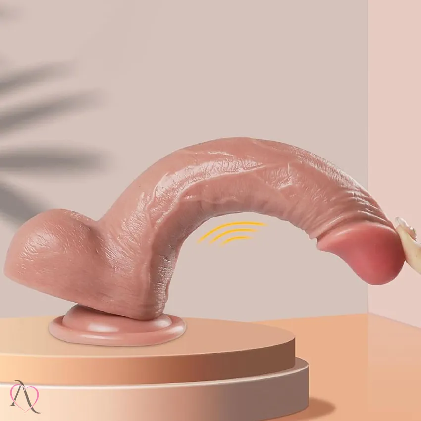 Prótese de Pênis Steve 21x3,6cm cor Bege com Escroto e Ventosa