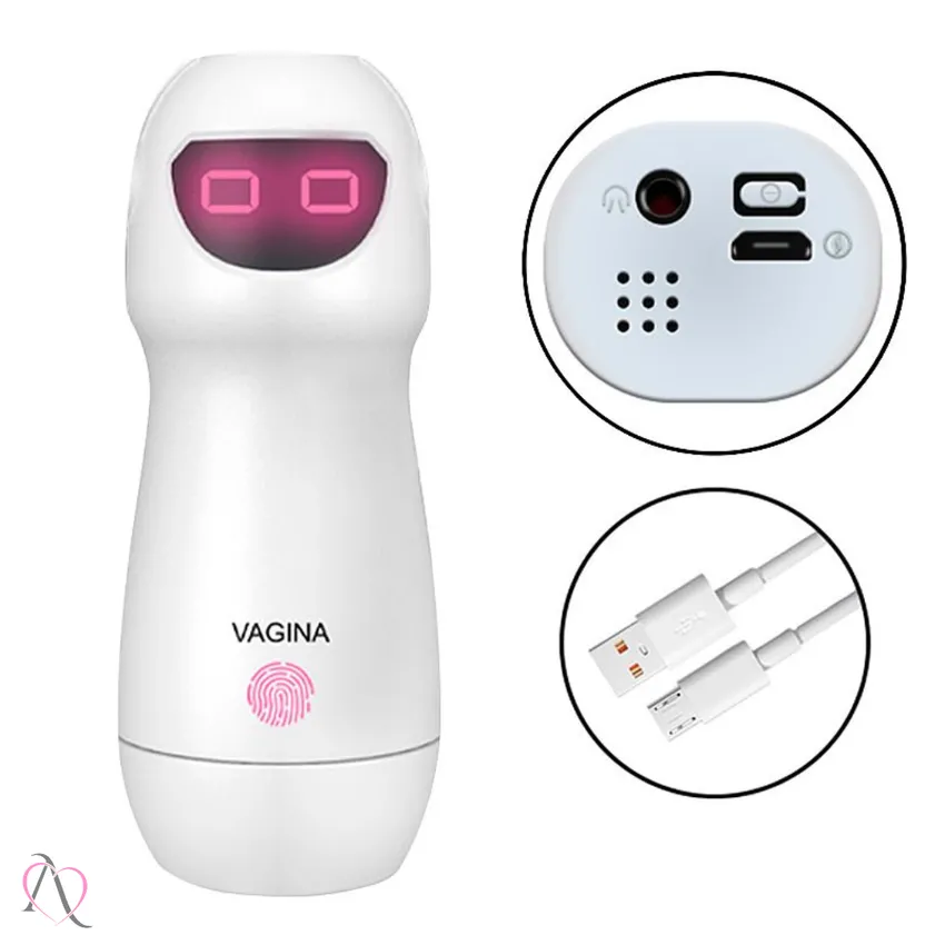 Masturbador de Vagina em formato de Robo com Vibração e Voz