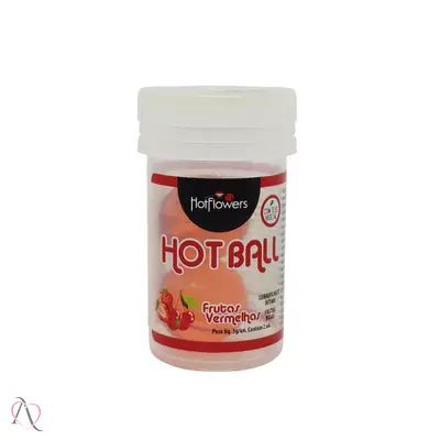 Bolinha Lubrificante Hot Ball Beijável Frutas Vermelhas HotFlowers c/ 2 Bolinhas