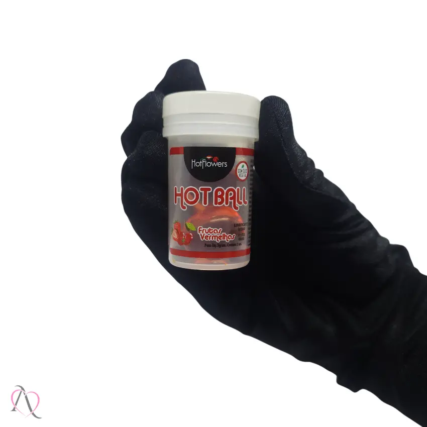 Bolinha Lubrificante Hot Ball Beijável Frutas Vermelhas HotFlowers c/ 2 Bolinhas