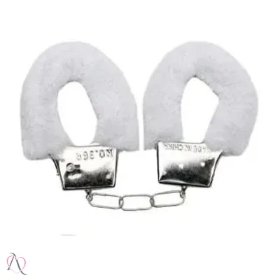 Algema de Metal com Pelucia Branco