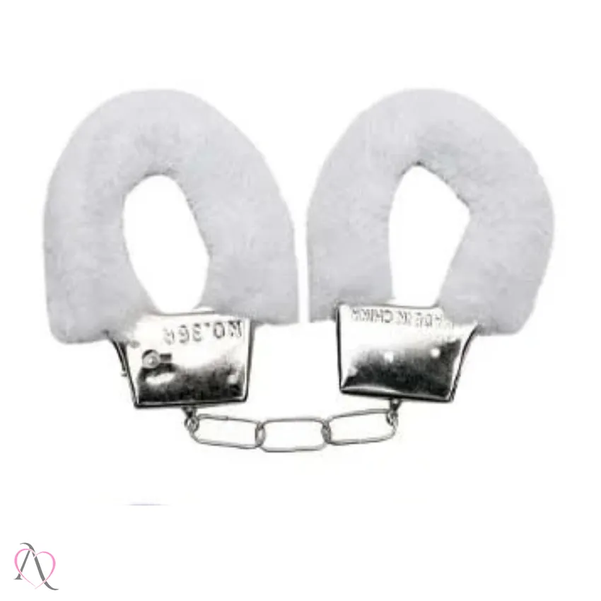 Algema de Metal com Pelucia Branco