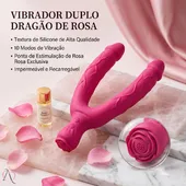 Vibrador Duplo Para Casal ou Dupla Penetração com Estimulador de Clitóris 10 Modos de Vibração - imagem 1