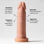 Prótese de Pênis em Cyberskin 16x3,5cm Com Vertebra - CYB05A - imagem 2
