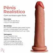 Prótese de Pênis 18,5x4,5cm cor Marrom com Ventosa - ADAO24M - imagem 3