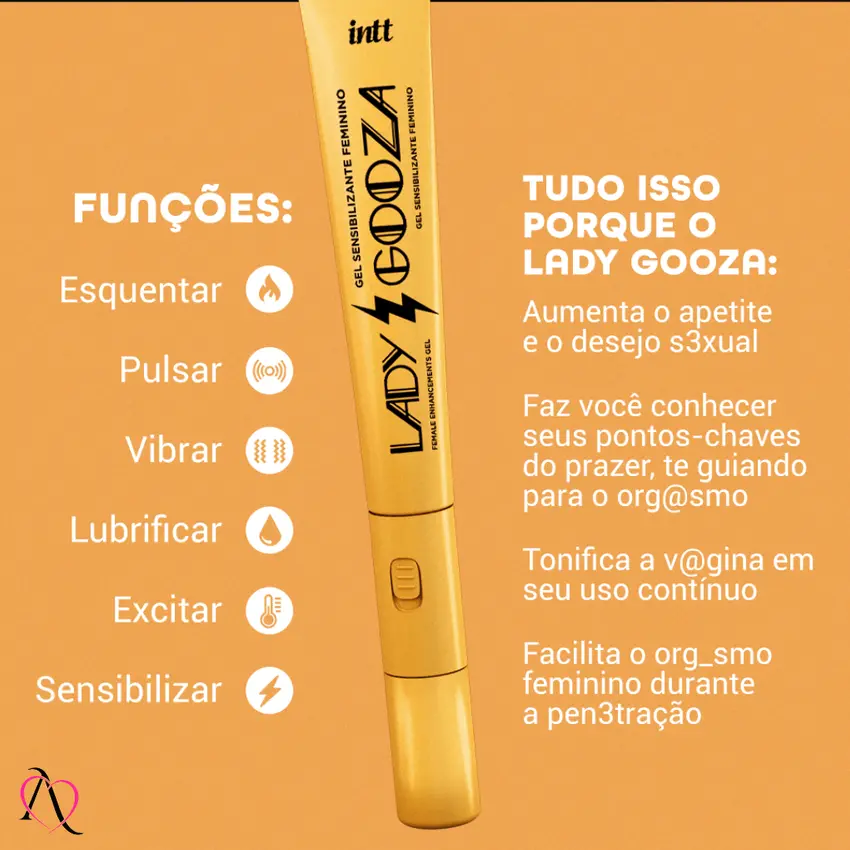 Lady Gooza Gel Sensibilizante Feminino Com Ponta Vibratória Intt 15g