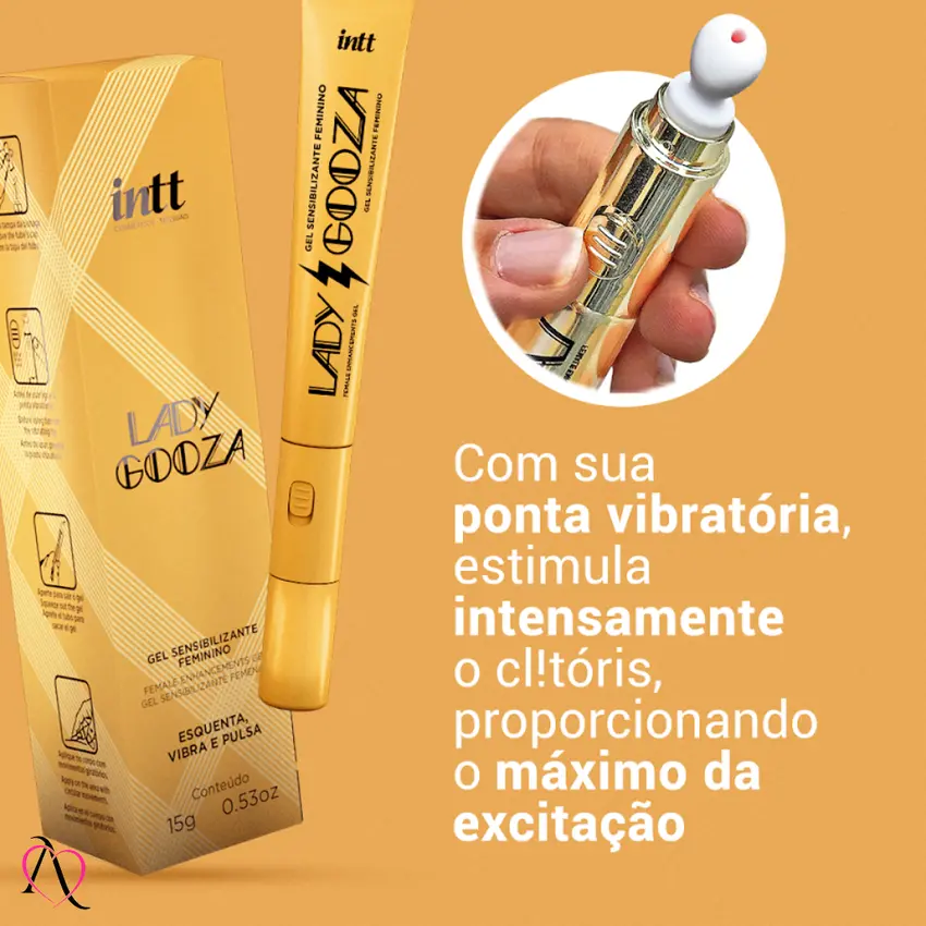 Lady Gooza Gel Sensibilizante Feminino Com Ponta Vibratória Intt 15g