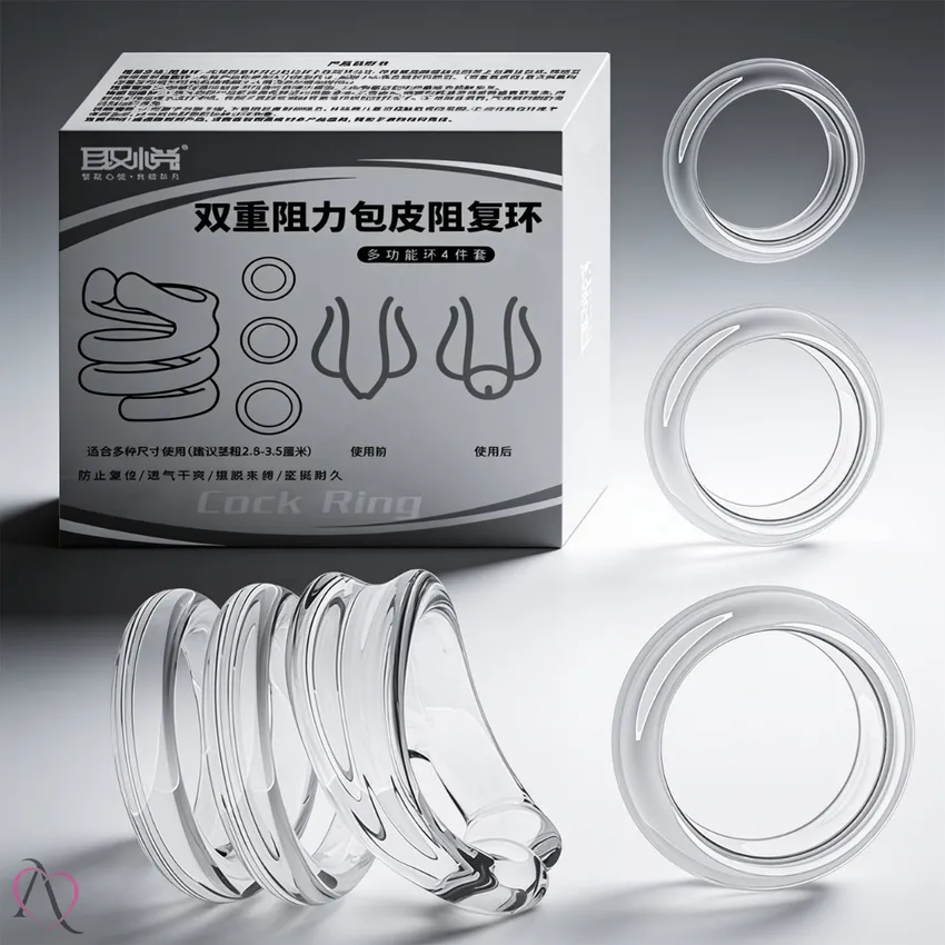 Kit com 4 Anéis Penianos Transparente