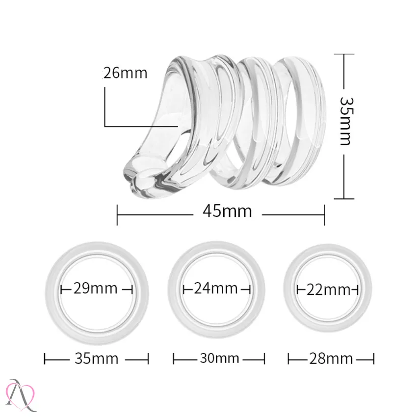 Kit com 4 Anéis Penianos Transparente