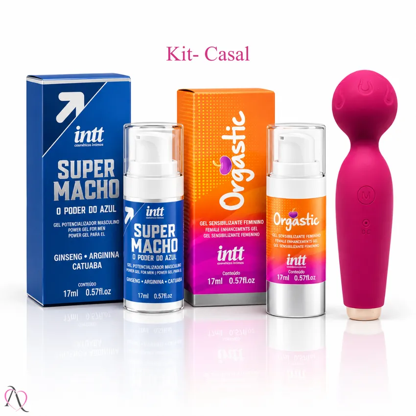 Kit Casal com Super Macho, Orgastic e Vibrador Varinha Mágica