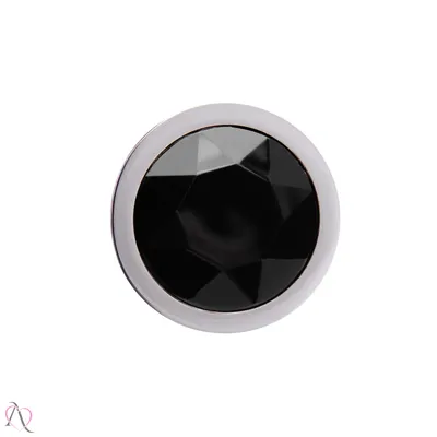 Plug Anal Metal Com Pedra- G- Preto- Sensual Love
