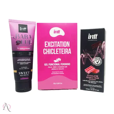 Kit Para Sexo Chicleteira Contém Lubrificante Bab Lub Excitante Chicleteira e Vibration de Chiclete