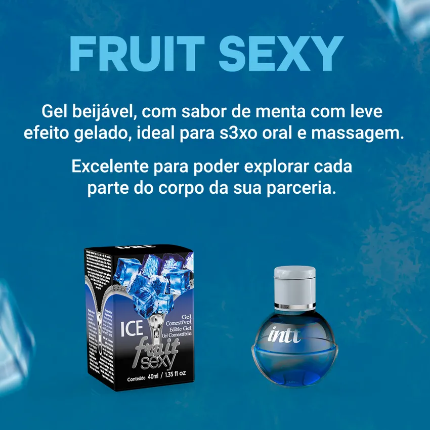 Gel Beijável Para Sexo Oral Fruit Sexy Sabor Ice 40ml - INTT