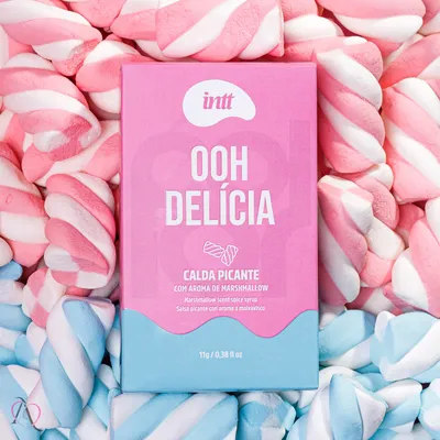 Gel Beijável para Sexo Oral Ooh Delicia Calda Picante Sabor Marshmallow 11g - INTT