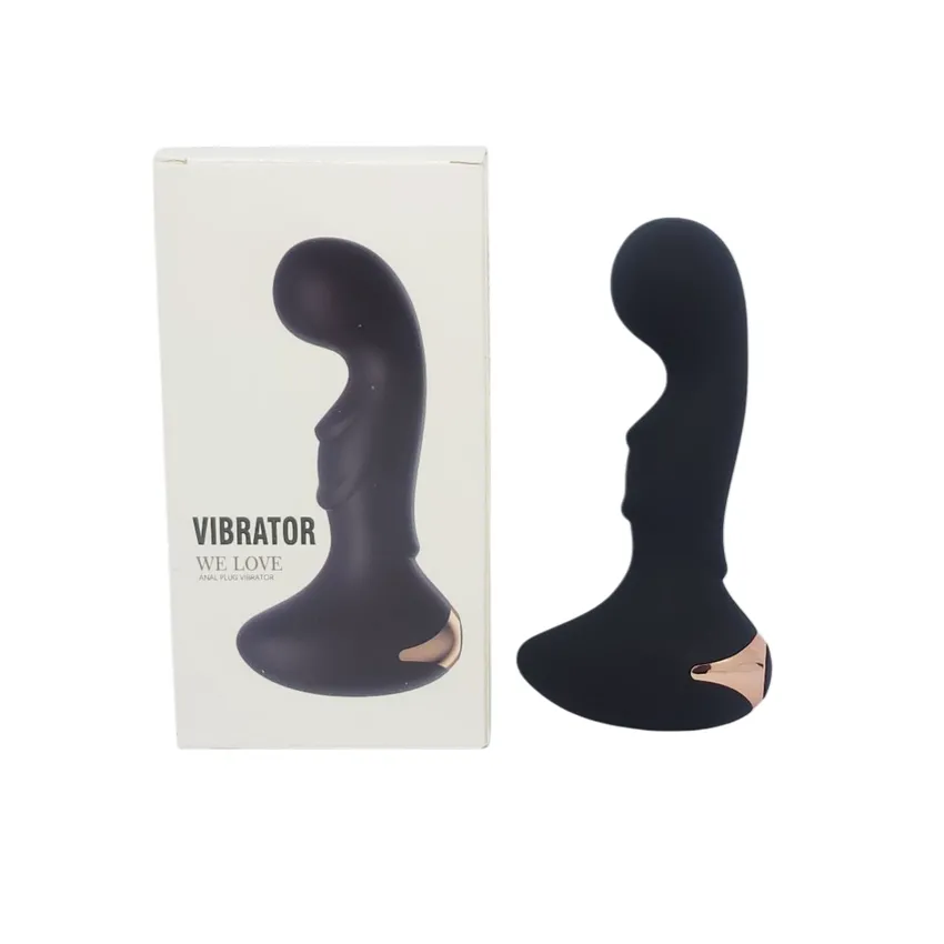 Plug Anal Curvado Com Vibrador 10 Modos de Vibração