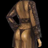 Robe Com Manga de Renda - Cor Preta (Não Incluso  Calcinha)  - imagem 2