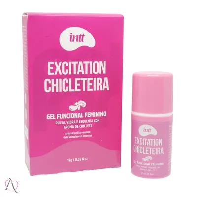 Excitante Feminino Excitation Chicleteira Para o Canal Vaginal Vibra, Pulsa e Esquenta Sabor Chiclete - Intt 17g